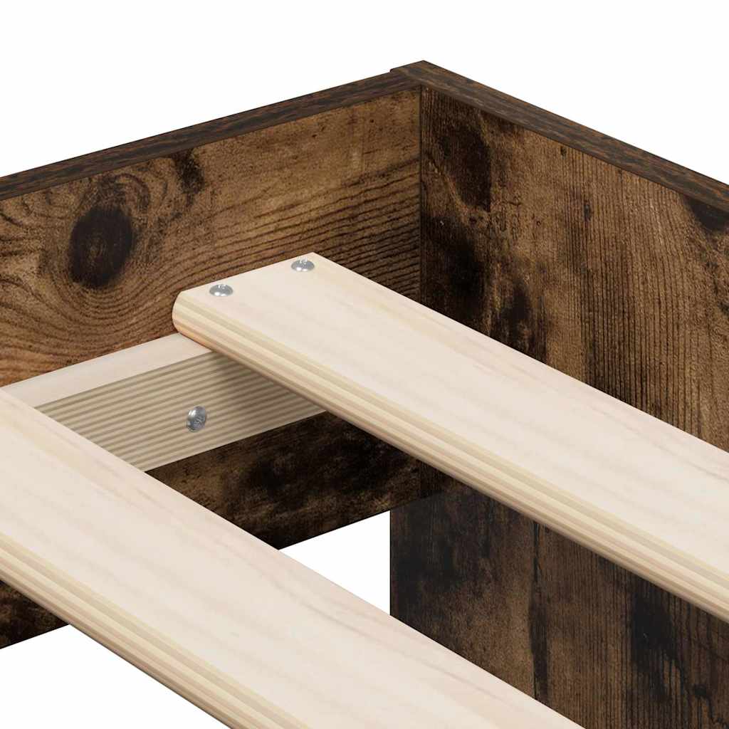 Cadre de lit avec rangement Chêne fumé 244 x 127 x 53.5 cm - XIOS
