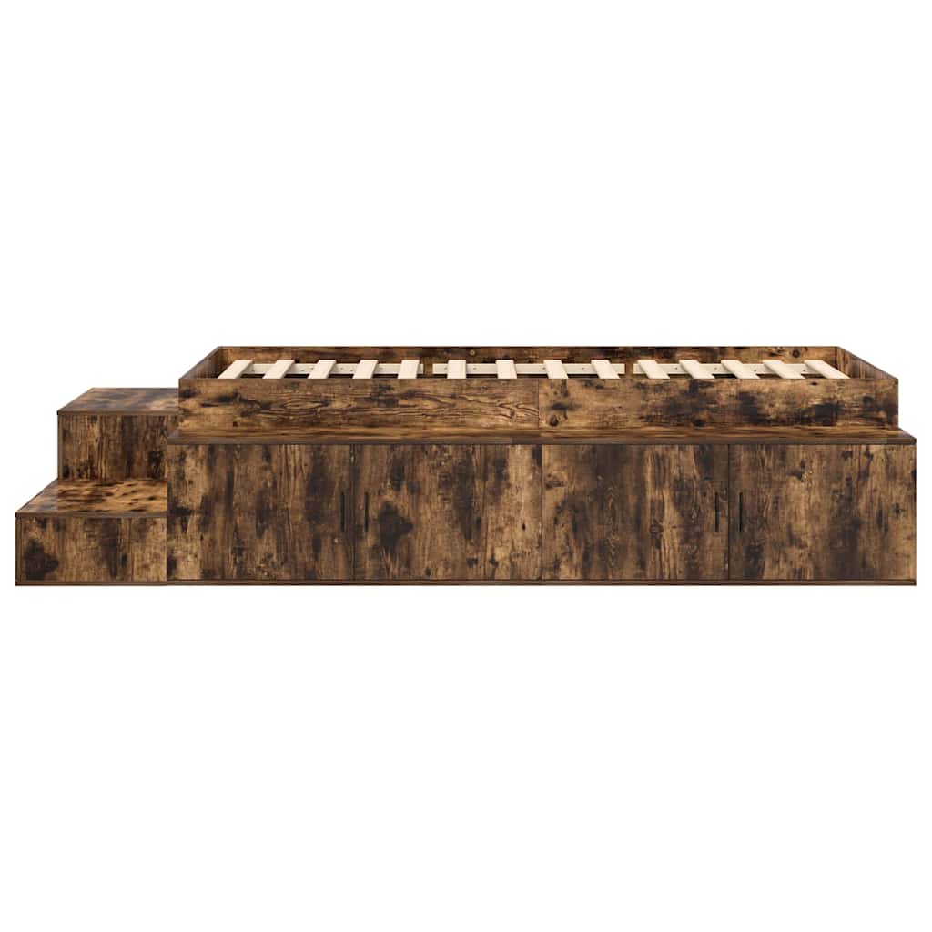 Cadre de lit avec rangement Chêne fumé 244 x 127 x 53.5 cm - XIOS