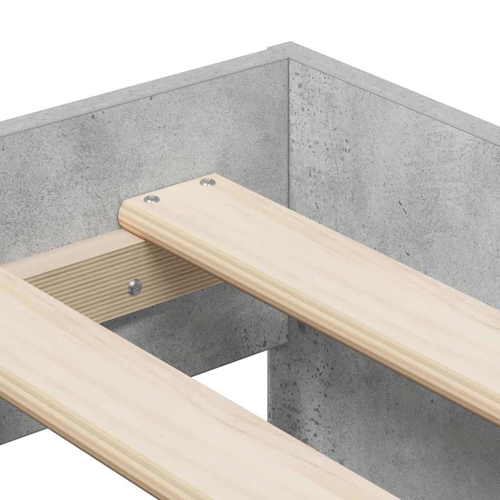 Cadre de lit avec rangement Gris béton 234 x 118 x 53.5 cm - XIOS