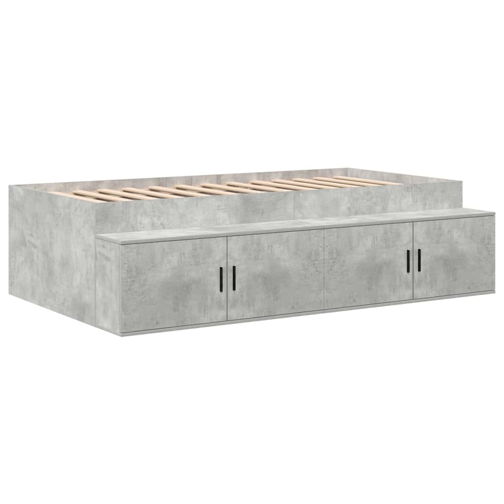 Cadre de lit avec rangement Gris béton 234 x 118 x 53.5 cm - XIOS
