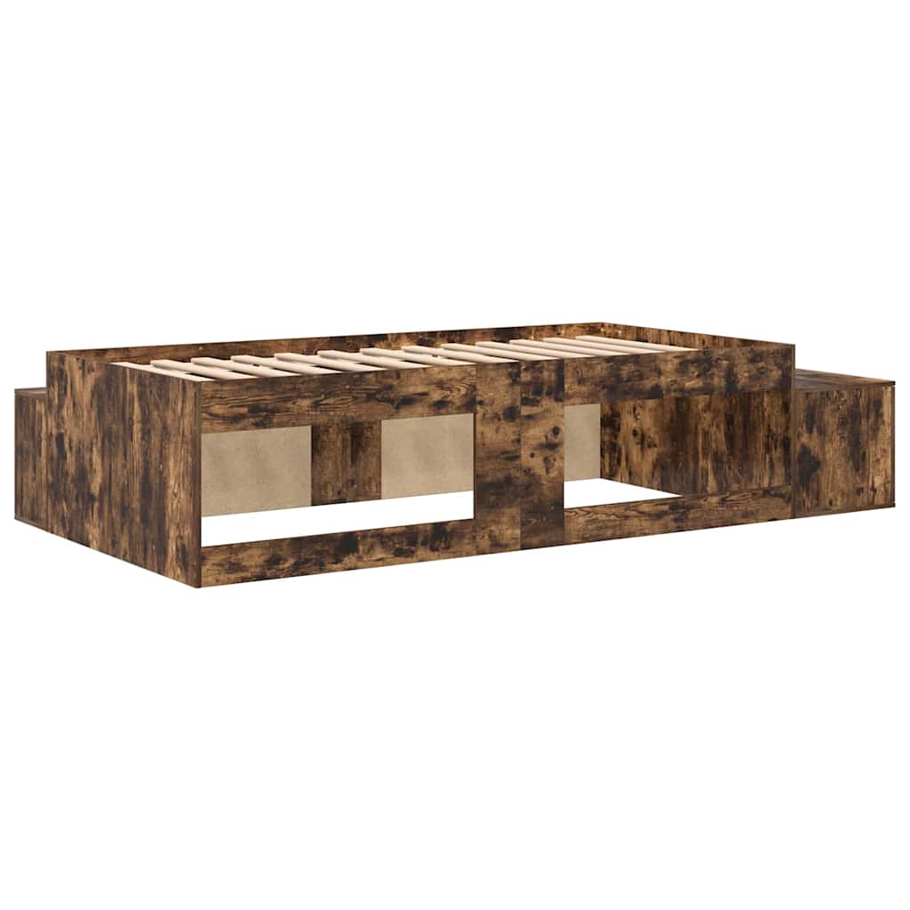 Cadre de lit avec rangement Chêne fumé 90 cm Bois d'ingénierie - XIOS