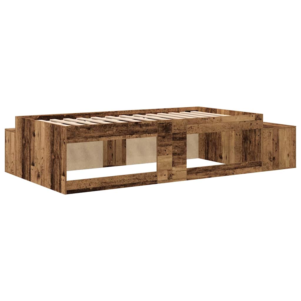 Cadre de lit avec rangement Bois ancien 234 x 118 x 53.5 cm - XIOS