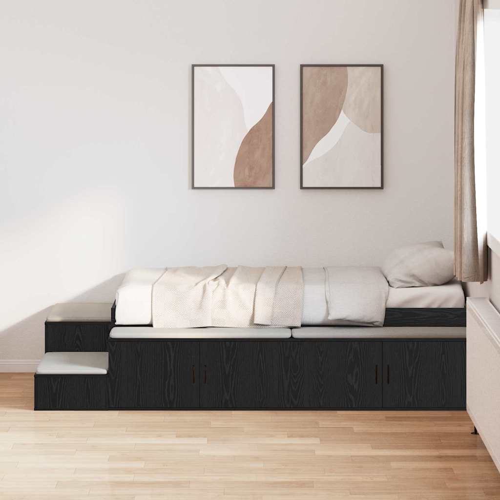 Cadre de lit avec rangement Chêne noir 234 x 103 x 53.5 cm - XIOS