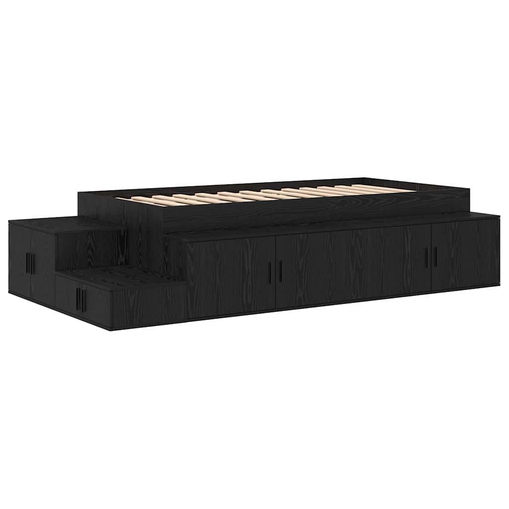 Cadre de lit avec rangement Chêne noir 234 x 103 x 53.5 cm - XIOS