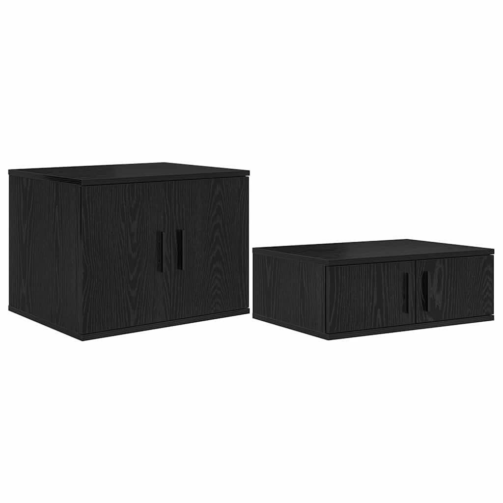 Cadre de lit avec rangement Chêne noir 234 x 103 x 53.5 cm - XIOS