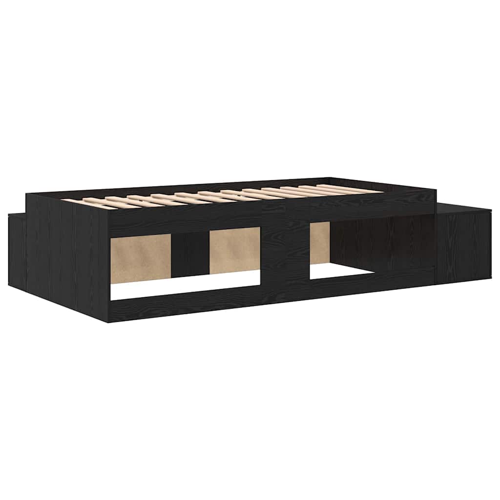 Cadre de lit avec rangement Chêne noir 234 x 103 x 53.5 cm - XIOS