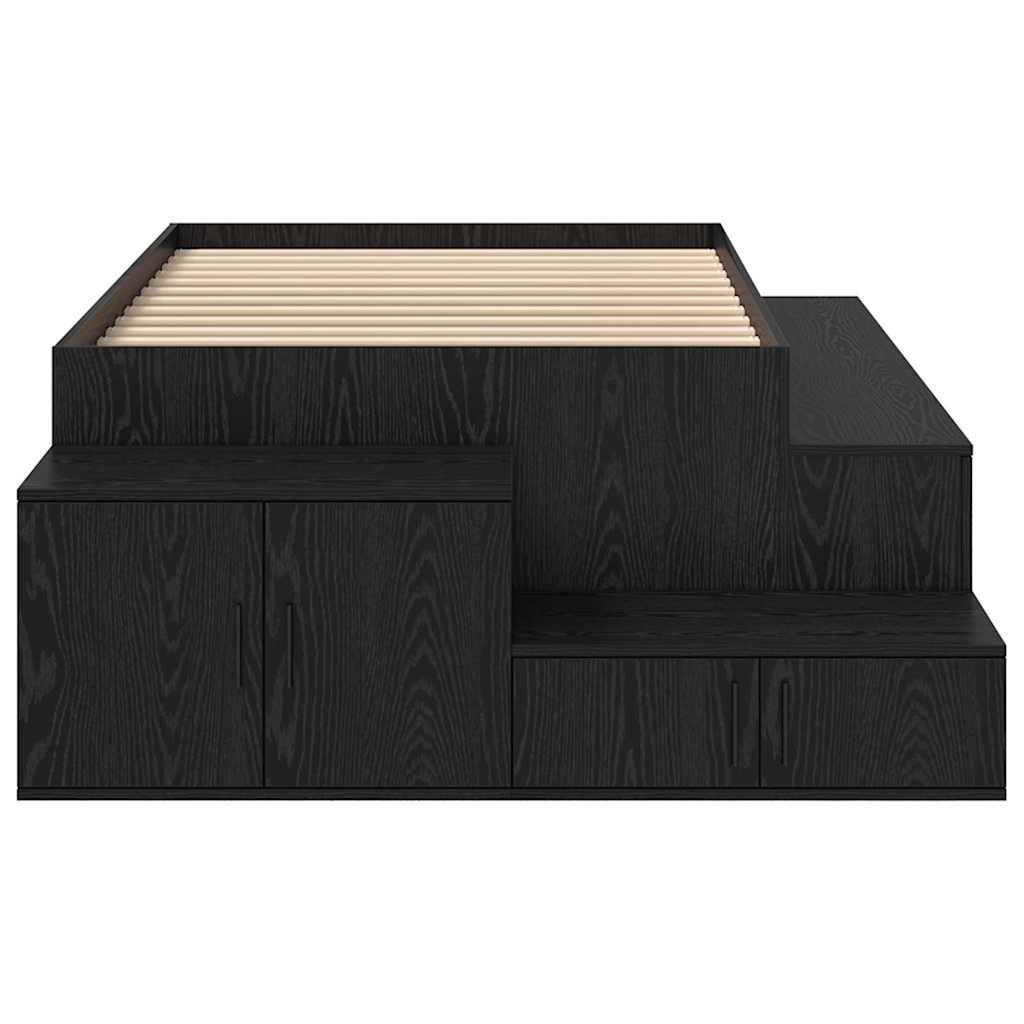 Cadre de lit avec rangement Chêne noir 234 x 103 x 53.5 cm - XIOS