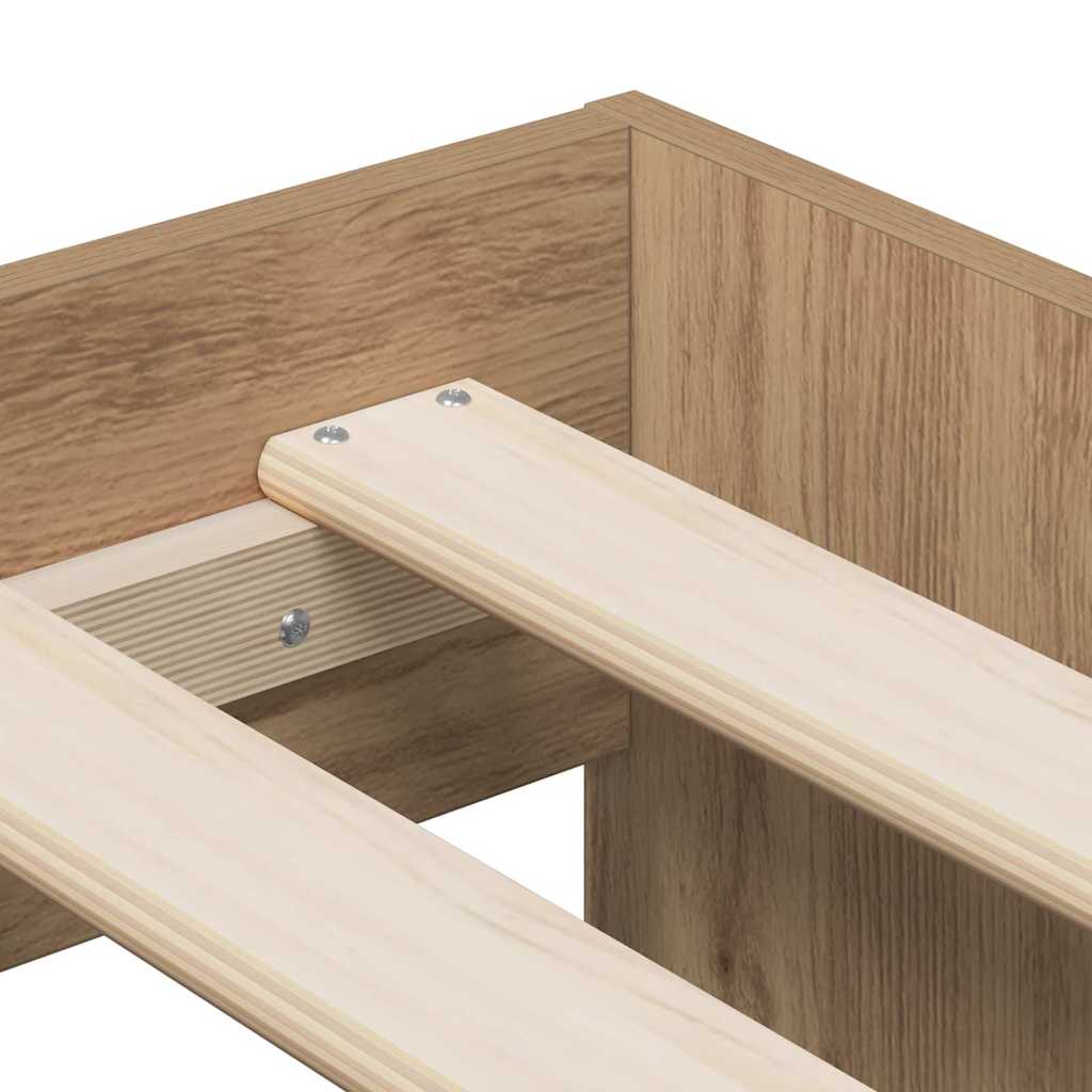 Cadre de lit avec rangement chêne artisanal 234 x 103 x 53.5 cm - XIOS