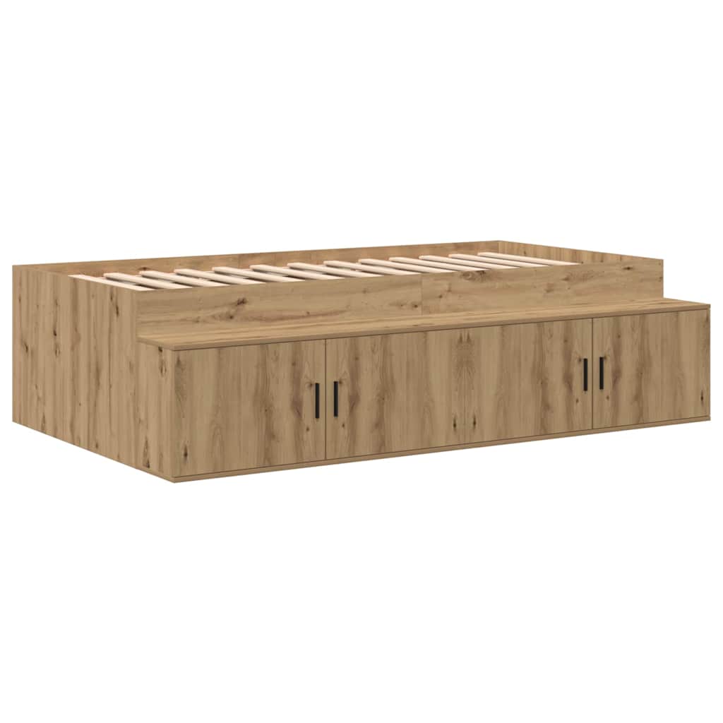 Cadre de lit avec rangement chêne artisanal 234 x 103 x 53.5 cm - XIOS