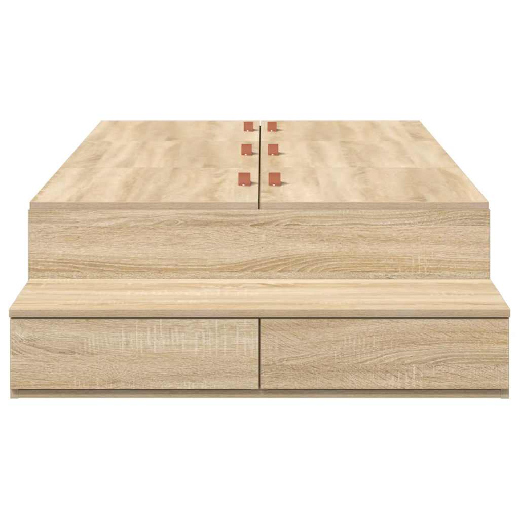 Cadre de lit avec rangement Chêne Sonoma 236.5 x 80 x 31.5 cm - XIOS