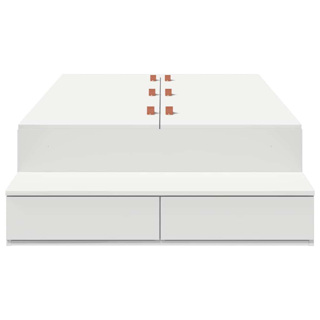 Cadre de lit avec rangement Blanc 236.5 x 90 x 31.5 cm - XIOS
