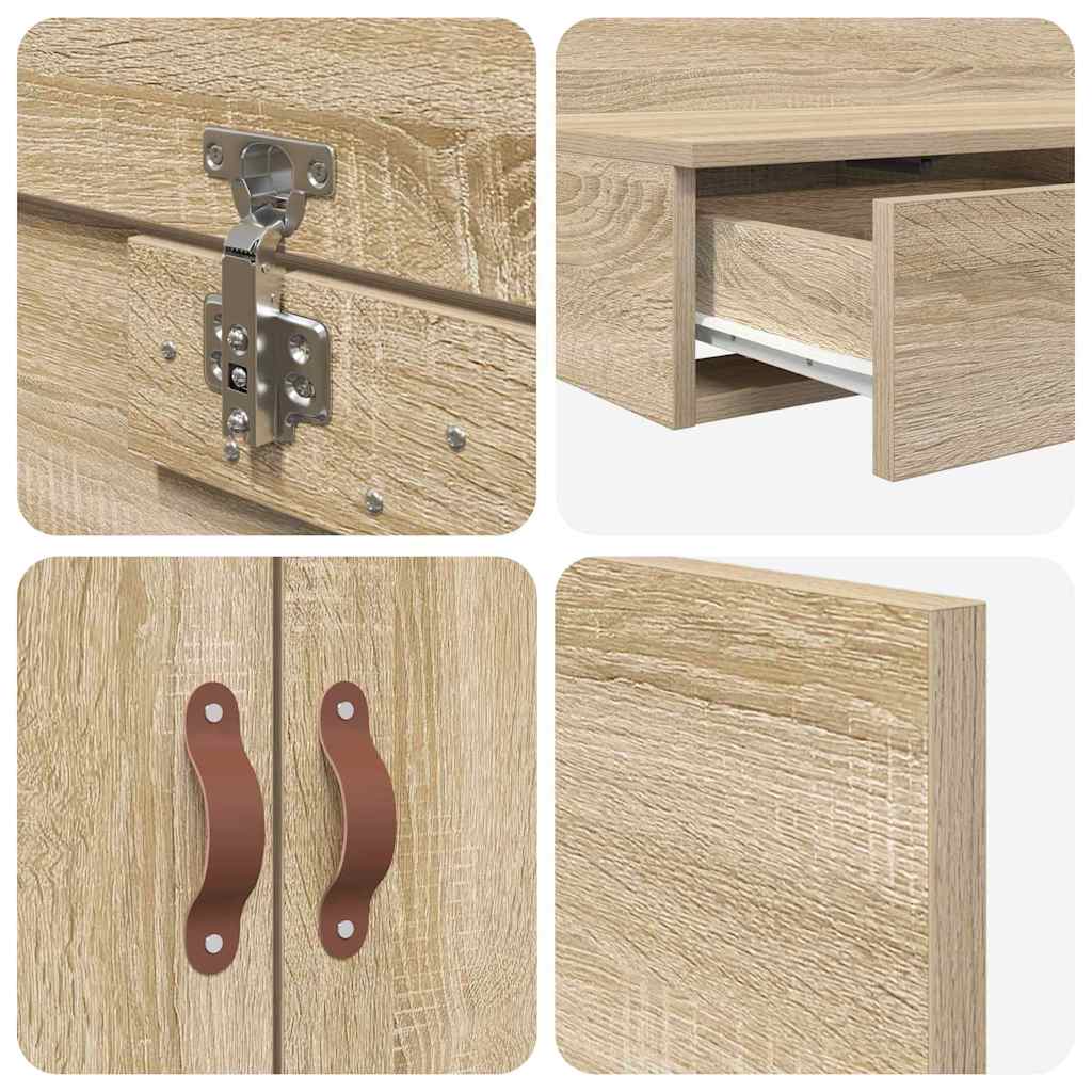 Cadre de lit avec rangement Chêne Sonoma 236.5 x 100 x 31.5 cm - XIOS