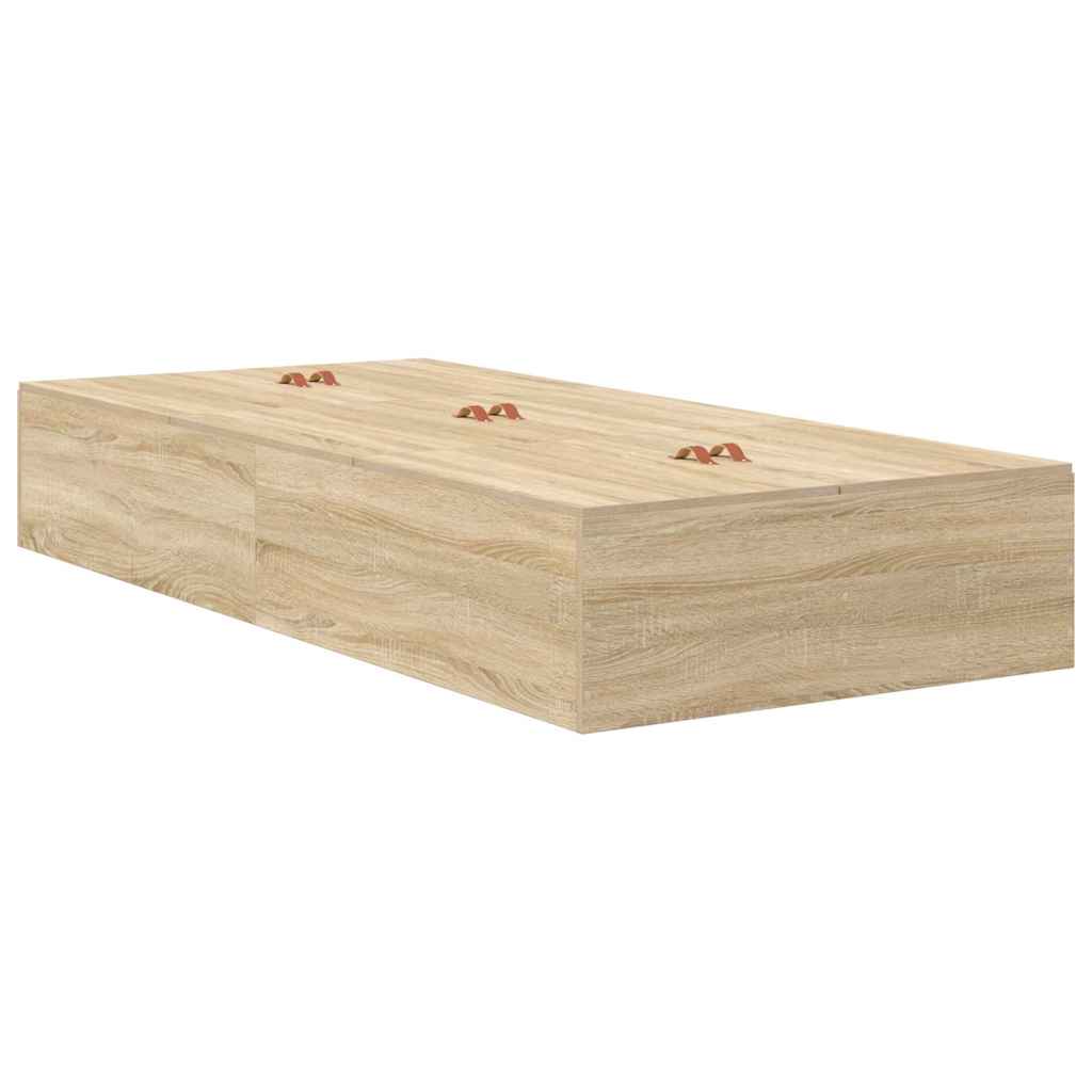 Cadre de lit avec rangement Chêne Sonoma 236.5 x 100 x 31.5 cm - XIOS