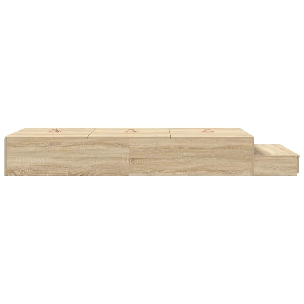 Cadre de lit avec rangement Chêne Sonoma 236.5 x 100 x 31.5 cm - XIOS