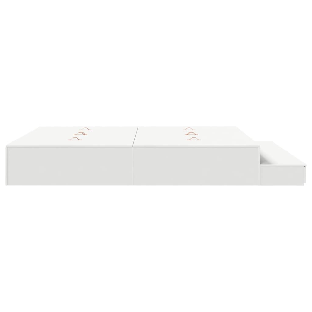 Cadre de lit avec rangement Blanc 236.5 x 200 x 31.5 cm - XIOS