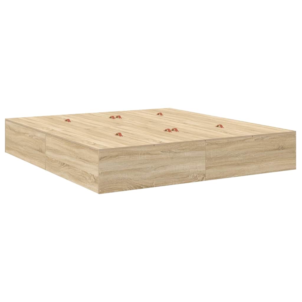 Cadre de lit avec rangement Chêne Sonoma 236.5 x 200 x 31.5 cm - XIOS