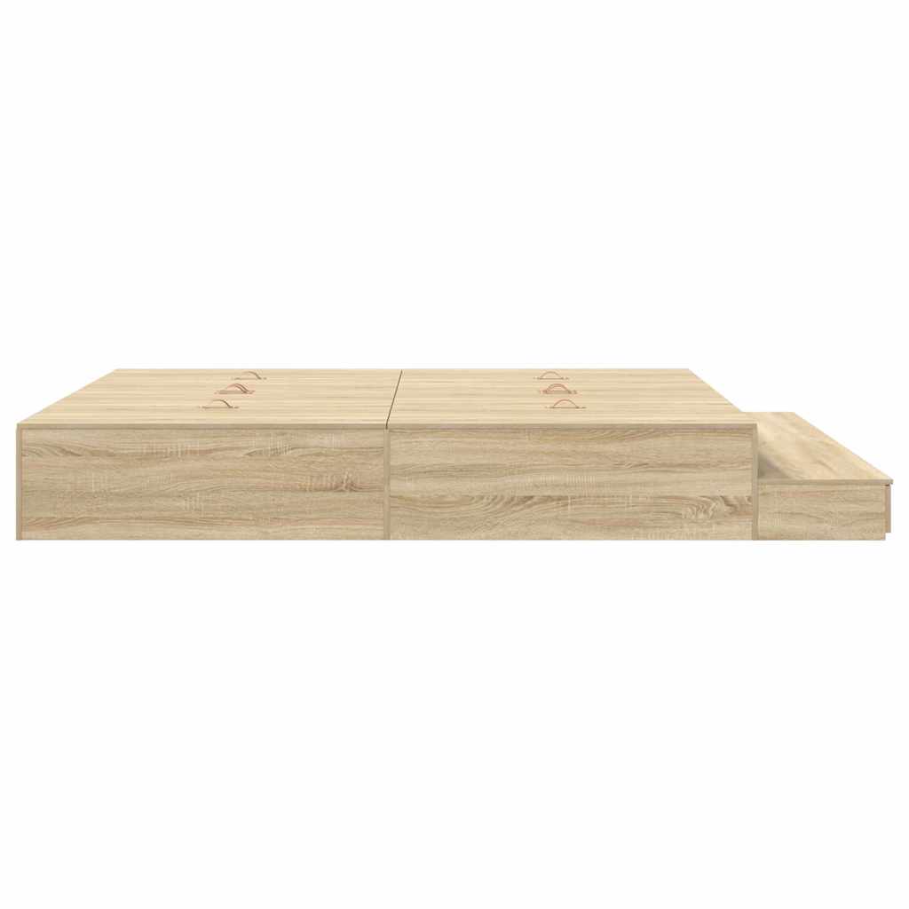 Cadre de lit avec rangement Chêne Sonoma 236.5 x 200 x 31.5 cm - XIOS