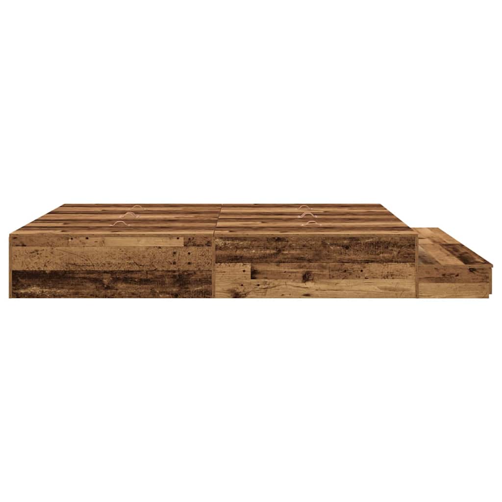 Cadre de lit avec rangement Bois ancien 236.5 x 200 x 31.5 cm - XIOS