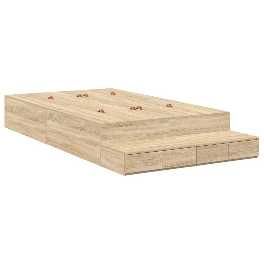 Cadre de lit avec rangement avec tiroir Chêne Sonoma 120 cm - XIOS