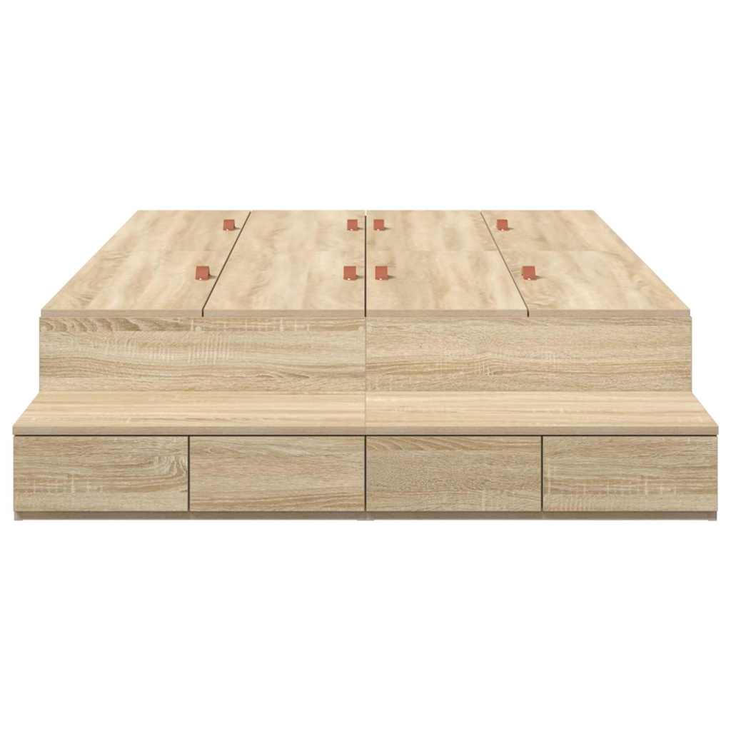 Cadre de lit avec rangement avec tiroir Chêne Sonoma 120 cm - XIOS