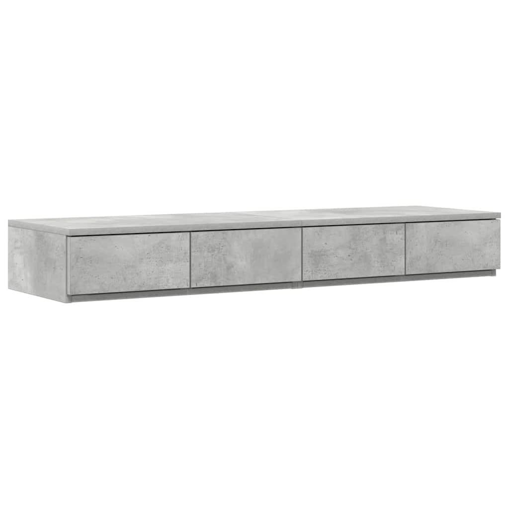Cadre de lit avec rangement Gris béton 236.5 x 120 x 31.5 cm - XIOS