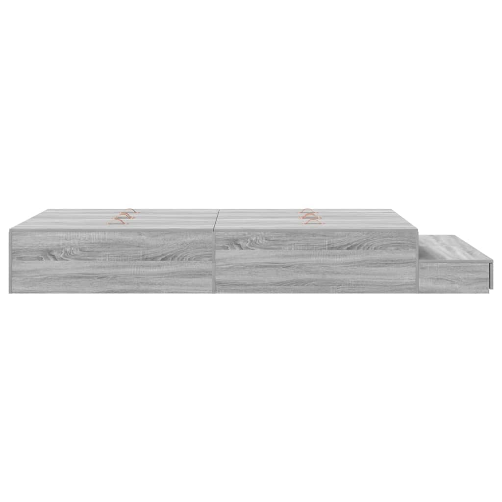 Cadre de lit avec rangement Sonoma gris 236.5 x 120 x 31.5 cm - XIOS