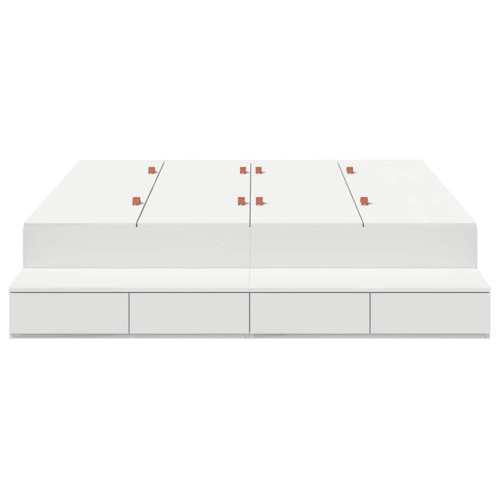Cadre de lit avec rangement Blanc 236.5 x 140 x 31.5 cm - XIOS