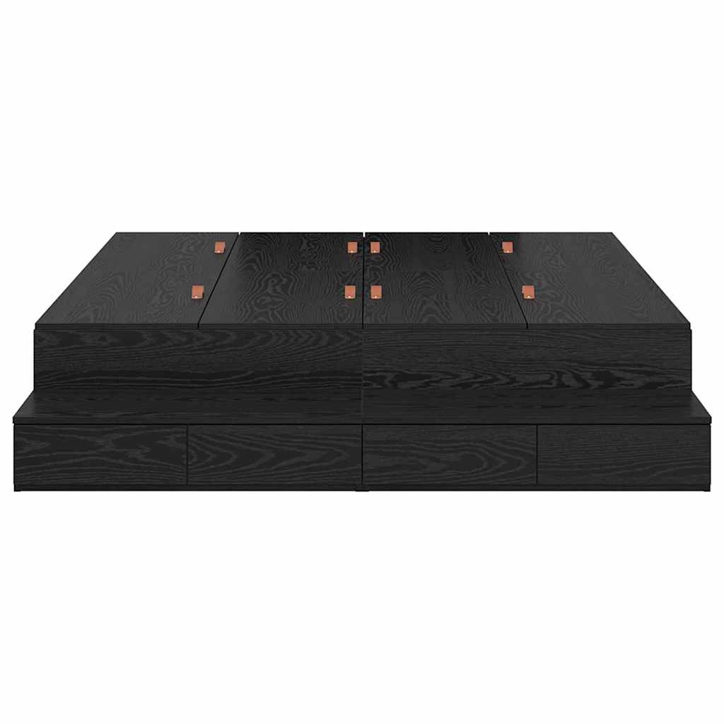 Cadre de lit avec rangement Chêne noir 236,5 x 160 x 31,5 cm - XIOS
