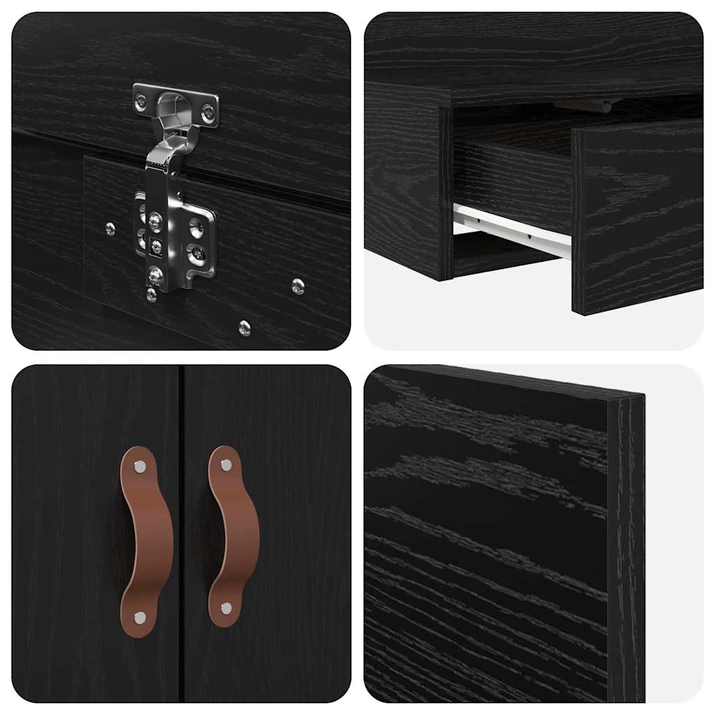 Cadre de lit avec rangement Chêne noir 236,5 x 180 x 31,5 cm - XIOS