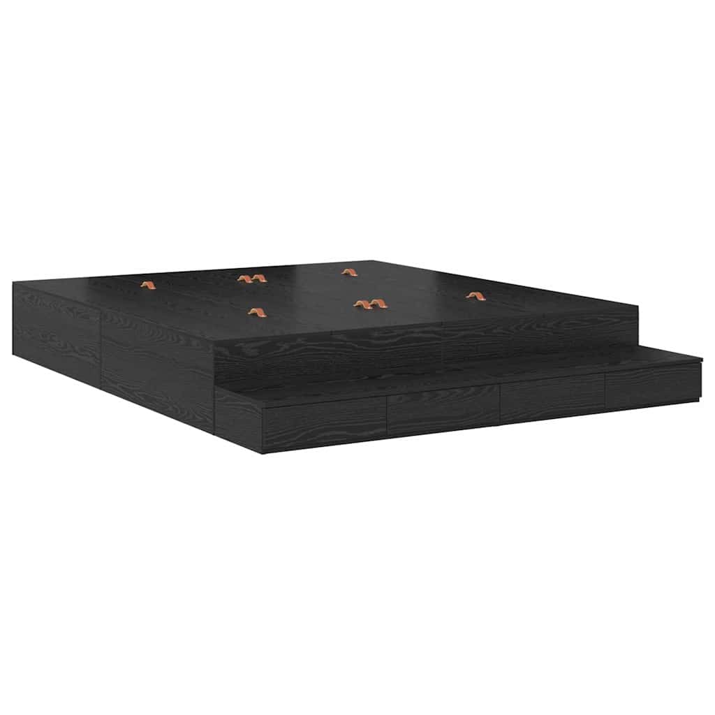 Cadre de lit avec rangement Chêne noir 236,5 x 180 x 31,5 cm - XIOS