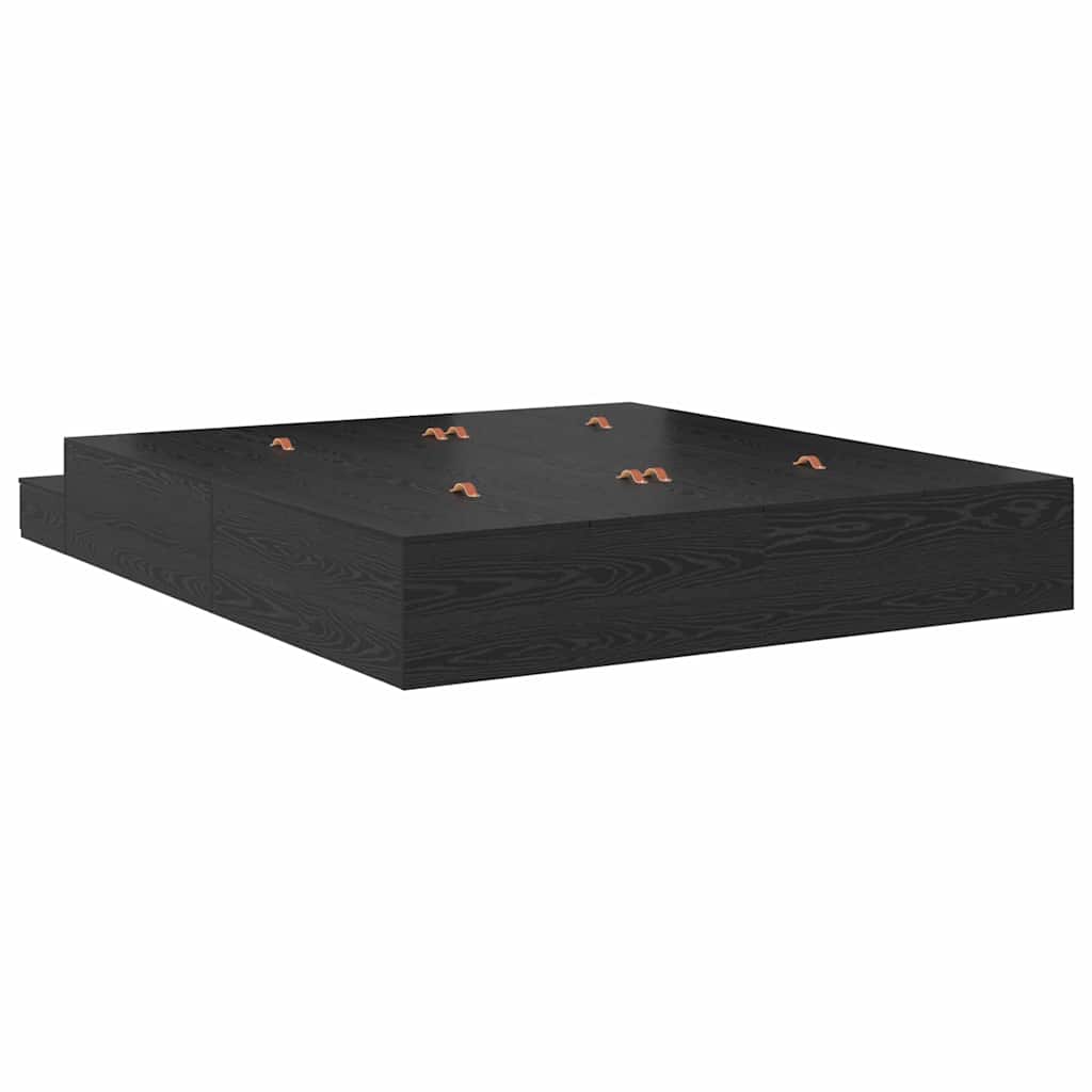 Cadre de lit avec rangement Chêne noir 236,5 x 180 x 31,5 cm - XIOS