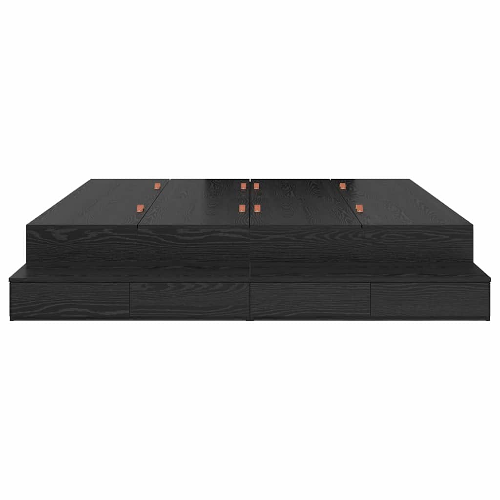 Cadre de lit avec rangement Chêne noir 236,5 x 180 x 31,5 cm - XIOS