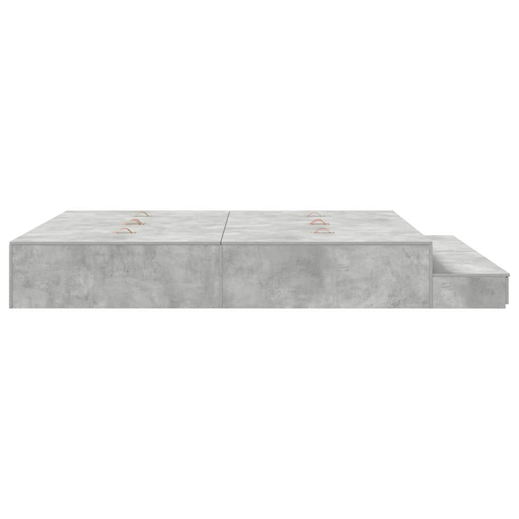 Cadre de lit avec rangement Gris béton 236,5 x 180 x 31,5 cm - XIOS