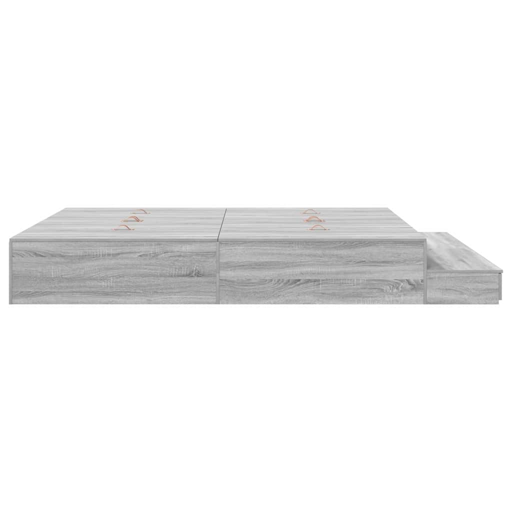 Cadre de lit avec rangement Sonoma gris 236,5 x 180 x 31,5 cm - XIOS
