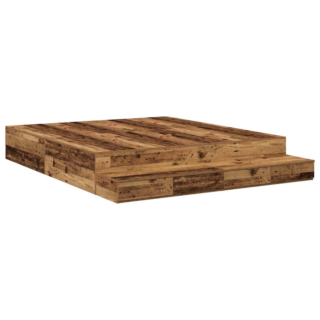 Cadre de lit avec rangement Bois ancien 236,5 x 180 x 31,5 cm - XIOS