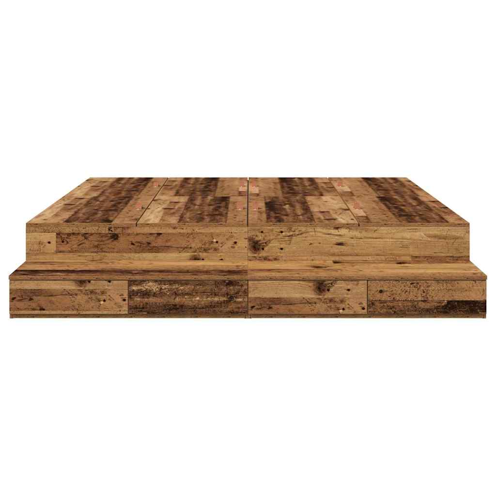 Cadre de lit avec rangement Bois ancien 236,5 x 180 x 31,5 cm - XIOS