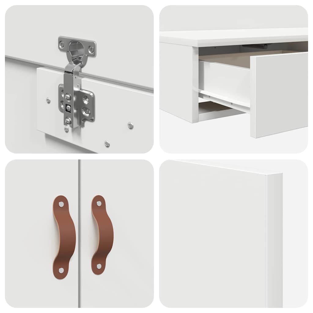 Cadre de lit avec rangement Blanc 226.5 x 90 x 31.5 cm - XIOS