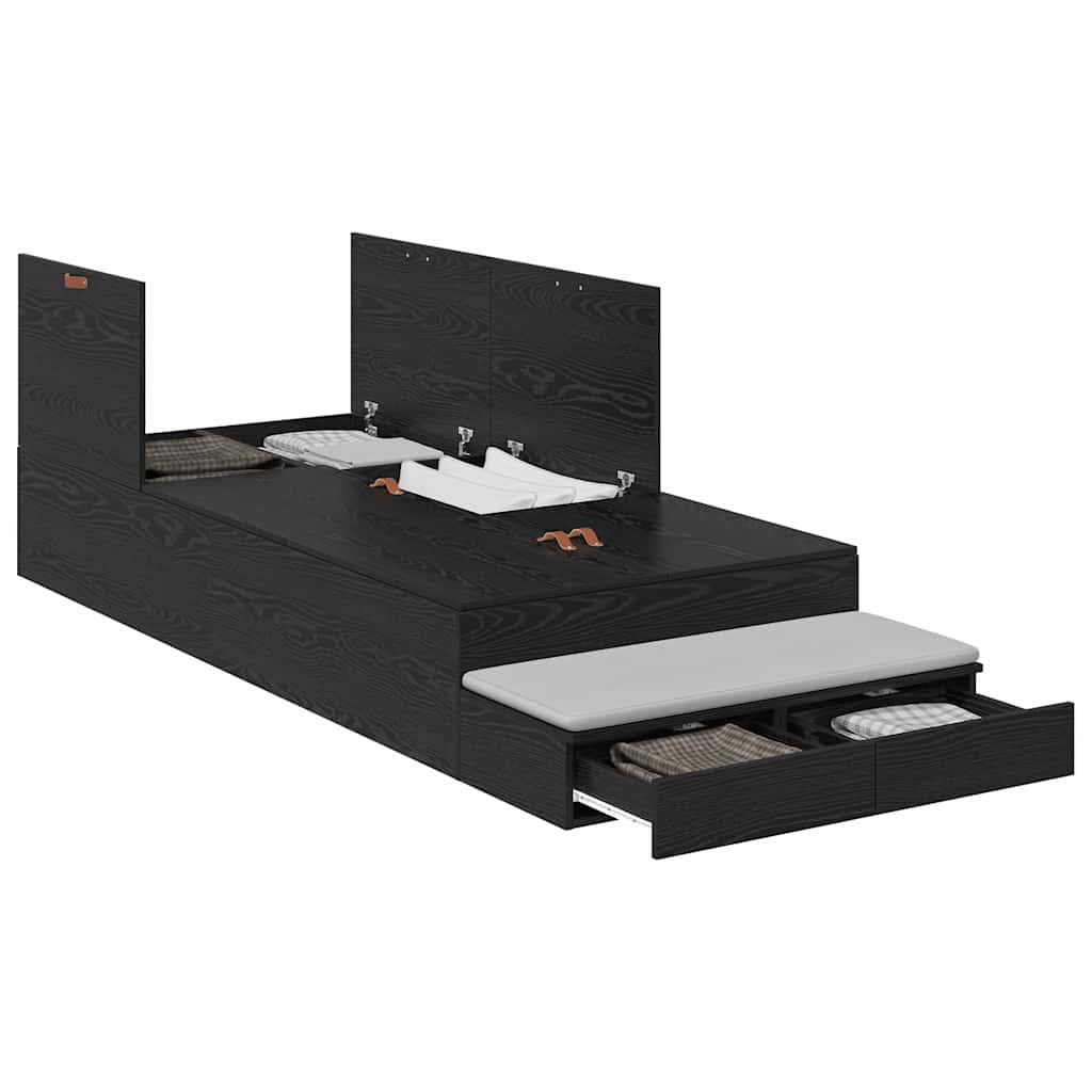 Cadre de lit avec rangement Chêne noir 226.5 x 90 x 31.5 cm - XIOS
