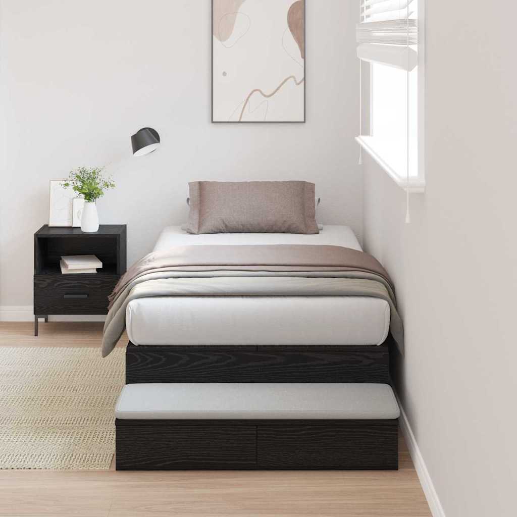 Cadre de lit avec rangement Chêne noir 226,5 x 75 x 31,5 cm - XIOS