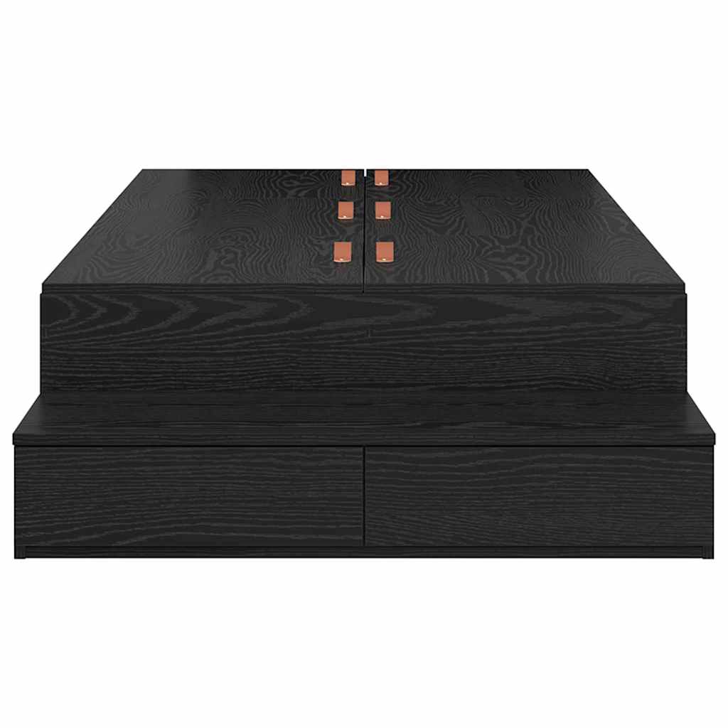 Cadre de lit avec rangement Chêne noir 226,5 x 75 x 31,5 cm - XIOS