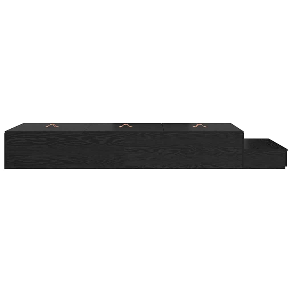 Cadre de lit avec rangement Chêne noir 226,5 x 75 x 31,5 cm - XIOS