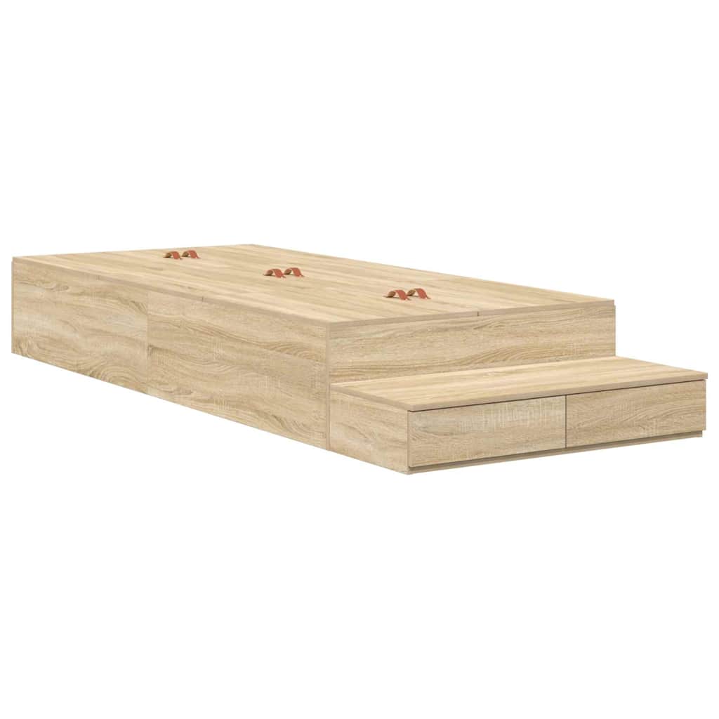 Cadre de lit avec rangement Chêne Sonoma 226,5 x 75 x 31,5 cm - XIOS