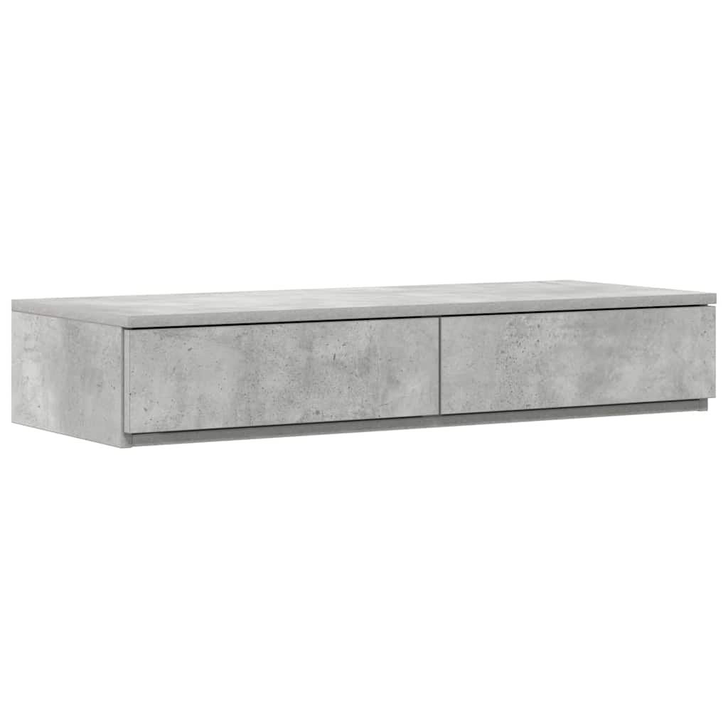 Cadre de lit avec rangement Gris béton 226,5 x 75 x 31,5 cm - XIOS