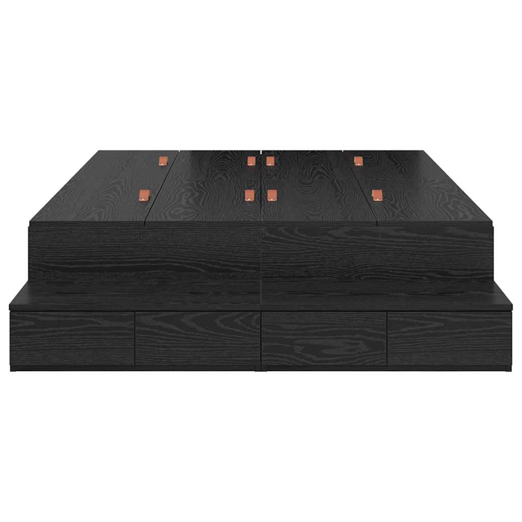 Cadre de lit avec rangement Chêne noir 226.5 x 120 x 31.5 cm - XIOS