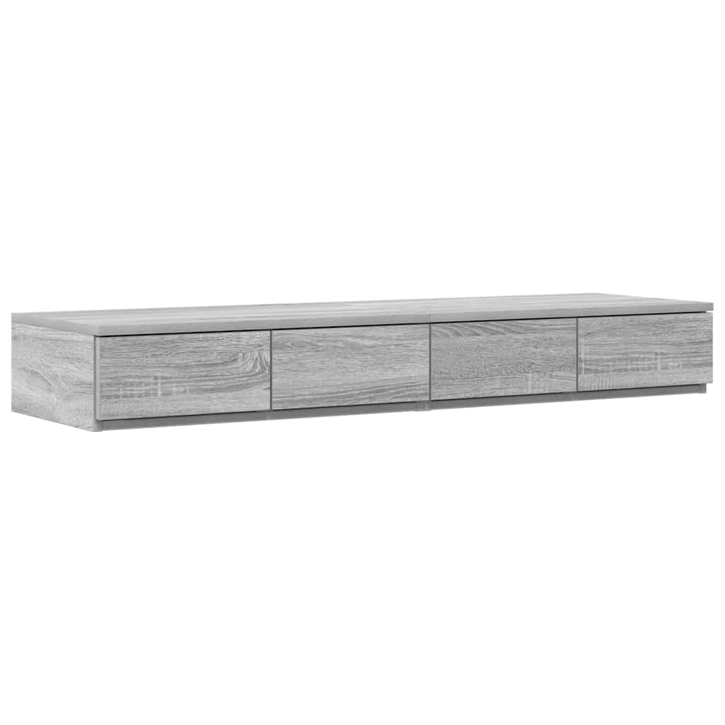 Cadre de lit avec rangement Sonoma gris 226.5 x 120 x 31.5 cm - XIOS