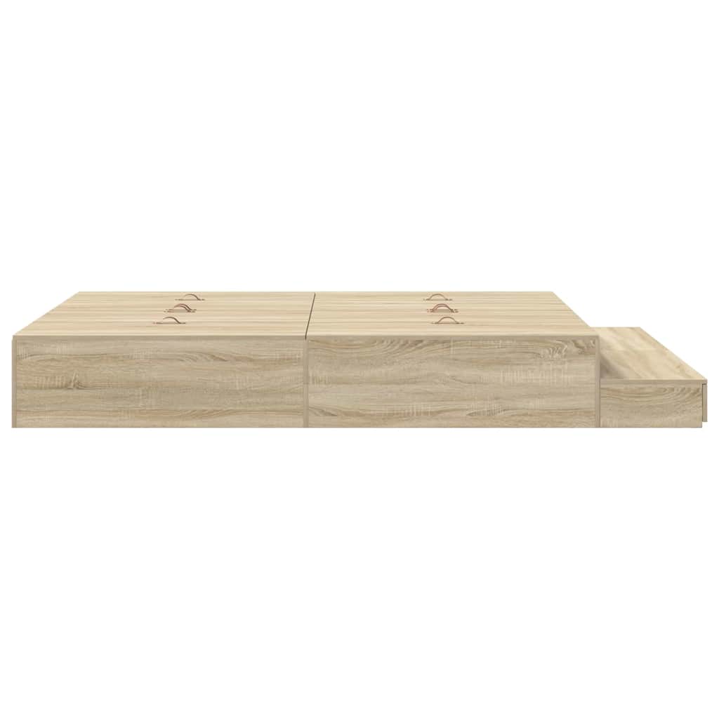 Cadre de lit avec rangement avec tiroir Chêne Sonoma 140 cm