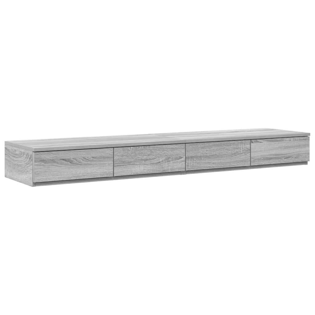 Cadre de lit avec rangement Sonoma gris 226,5 x 140 x 31,5 cm - XIOS