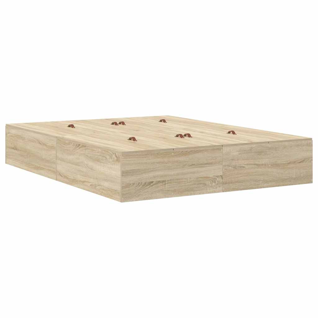 Cadre de lit avec rangement Chêne Sonoma 226.5 x 135 x 31.5 cm - XIOS