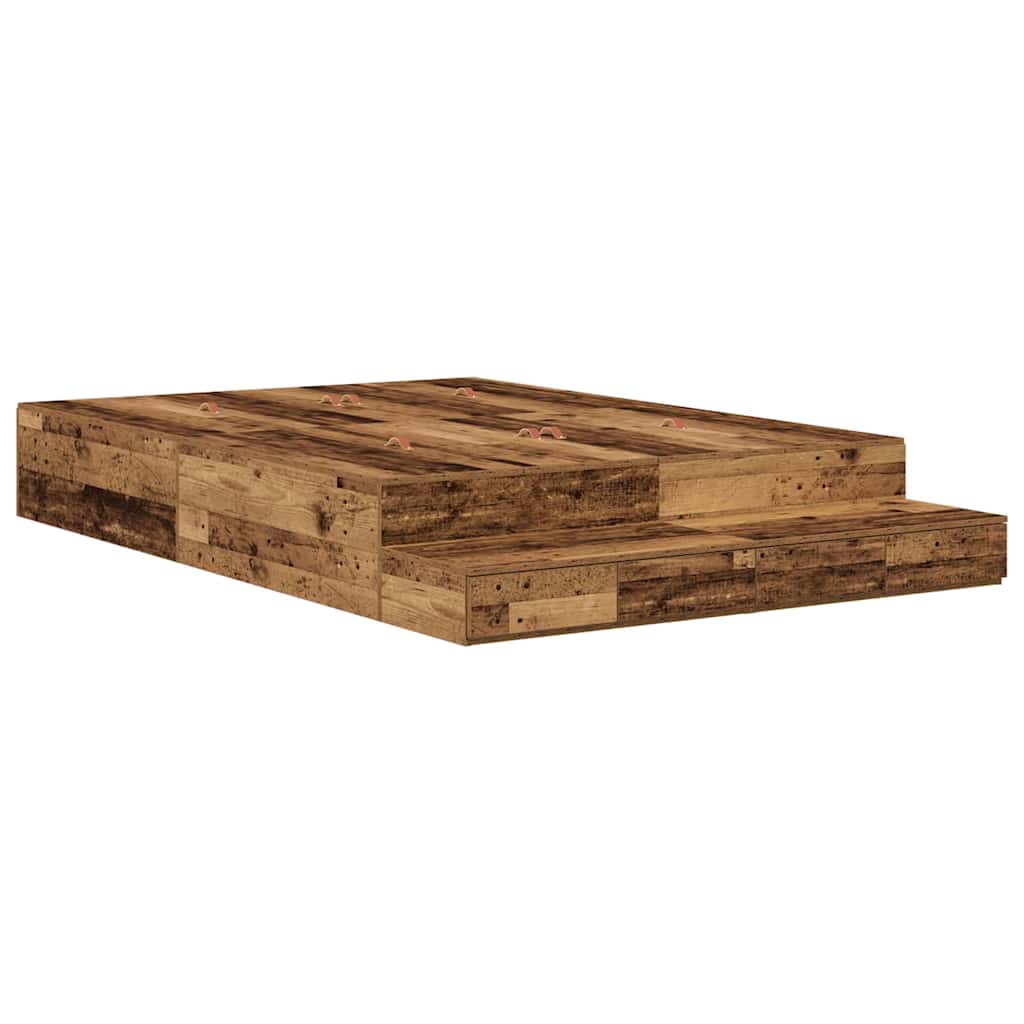 Cadre de lit avec rangement avec tiroir Bois Ancien 135 cm - XIOS
