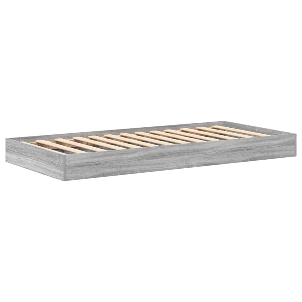 Lit Bibliothèque Sonoma gris 100 x 200 cm Bois d'ingénierie